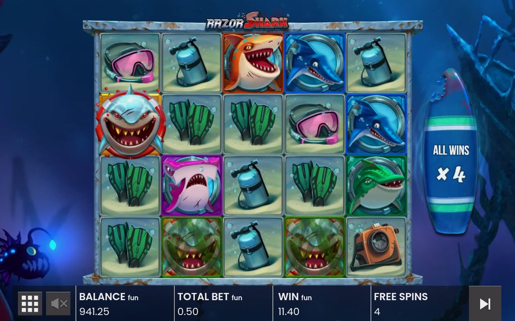 Shark Bonus: multiplikatorn stiger för varje utlöst Nudge & Reveal