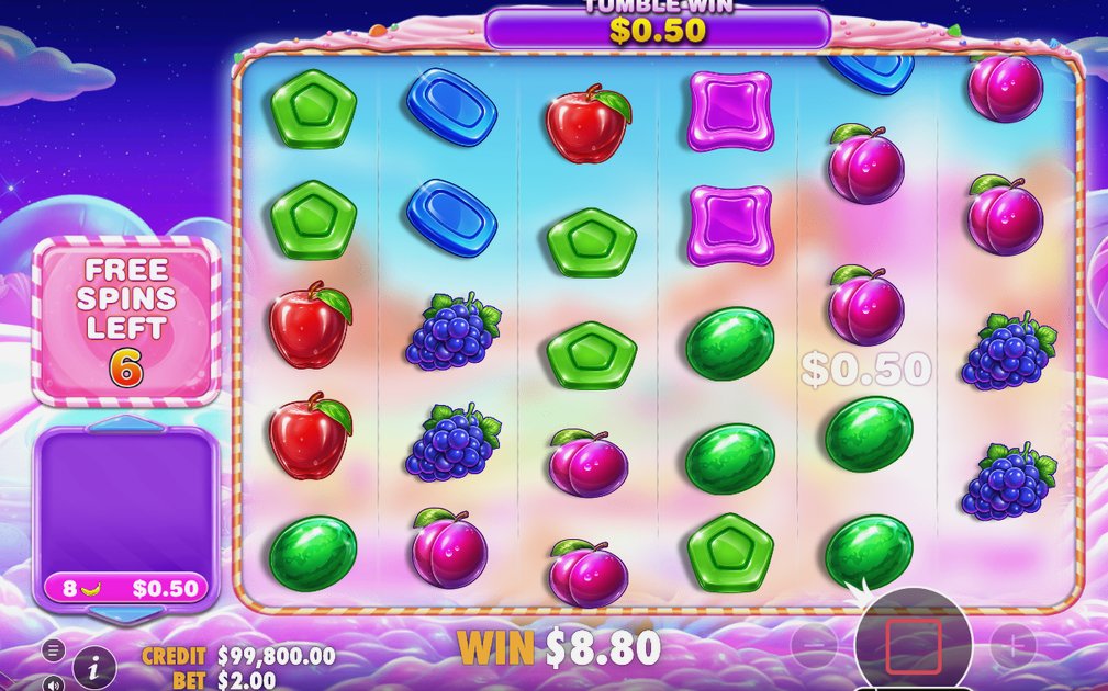 Fyra lollipop-scatter som startar Free Spins